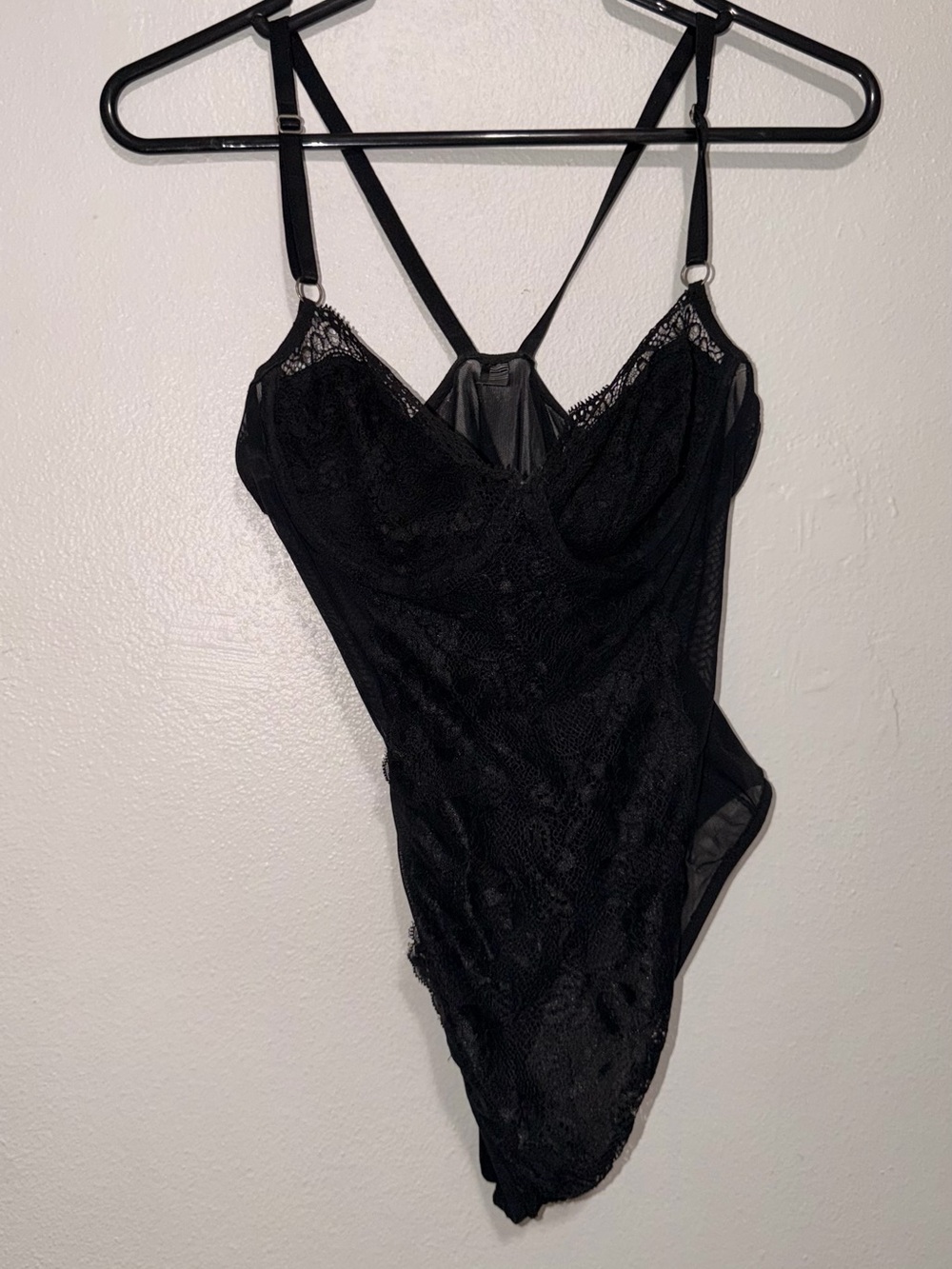Black Lace Bodysuit Top - Elegant Women's Lingerie